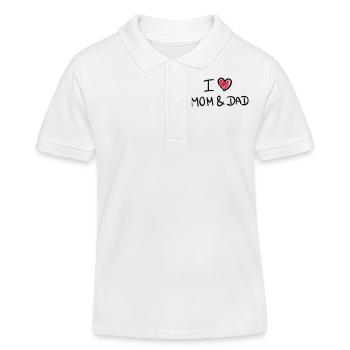 i love mom & dad - Kinder Organic Poloshirt Mini Sprinter von Stanley/Stella - Weiß - Vorne