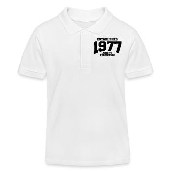 aged to perfection established 1977 (de) - Kinder Organic Poloshirt Mini Sprinter von Stanley/Stella - Weiß - Vorne