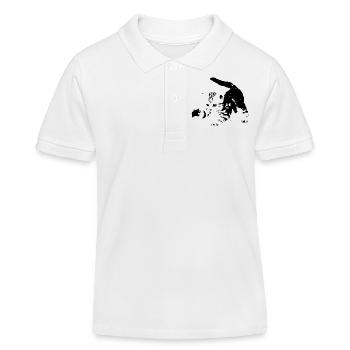 Chaton - chaton mignon en noir et blanc - pièces de théâtre - Polo enfant bio Stanley/Stella - blanc - Devant
