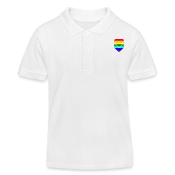 Brusttasche Herz LGTB Pride Gay - Kinder Organic Poloshirt Mini Sprinter von Stanley/Stella - Weiß - Vorne