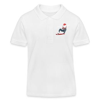 Cadeau de patin à roulettes - Polo enfant bio Stanley/Stella - blanc - Devant