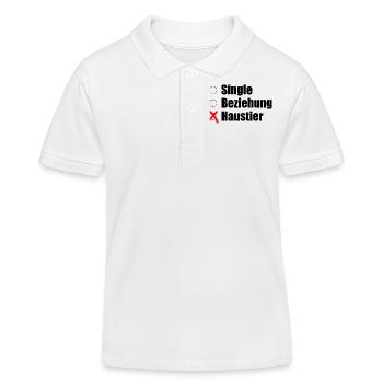 Single / Beziehung / Haustier - Kinder Organic Poloshirt Mini Sprinter von Stanley/Stella - Weiß - Vorne