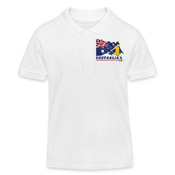 Championnat du monde de football amateur en Australie - Polo enfant bio Stanley/Stella - blanc - Devant