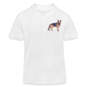 Chien de berger allemand - Polo enfant bio Stanley/Stella - blanc - Devant