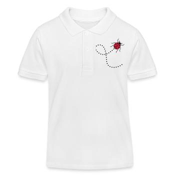 linie gestrichelt pfad weg marienkaefer klein sues - Kinder Organic Poloshirt Mini Sprinter von Stanley/Stella - Weiß - Vorne