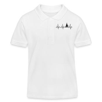 Herzschlag EKG Segeln Segelboot Segelschiff - Kinder Organic Poloshirt Mini Sprinter von Stanley/Stella - Weiß - Vorne