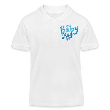 pregnant baby child born birth gift idea - Kids Organic Polo Shirt by Stanley/Stella - white - Front