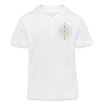 Blume des Lebens, Heilige Geometrie, Lebensblume - Kinder Organic Poloshirt Mini Sprinter von Stanley/Stella - Weiß - Vorne