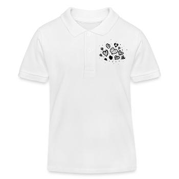 Herzen überall - Kinder Organic Poloshirt Mini Sprinter von Stanley/Stella - Weiß - Vorne