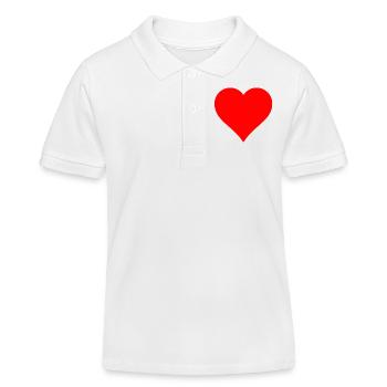 Coeur Rouge - Polo enfant bio Stanley/Stella - blanc - Devant