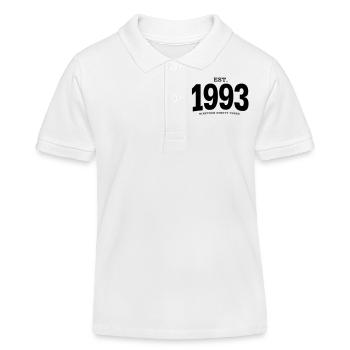 EST. 1993 Nineteen Ninety Three - Kids Organic Polo Shirt by Stanley/Stella - white - Front