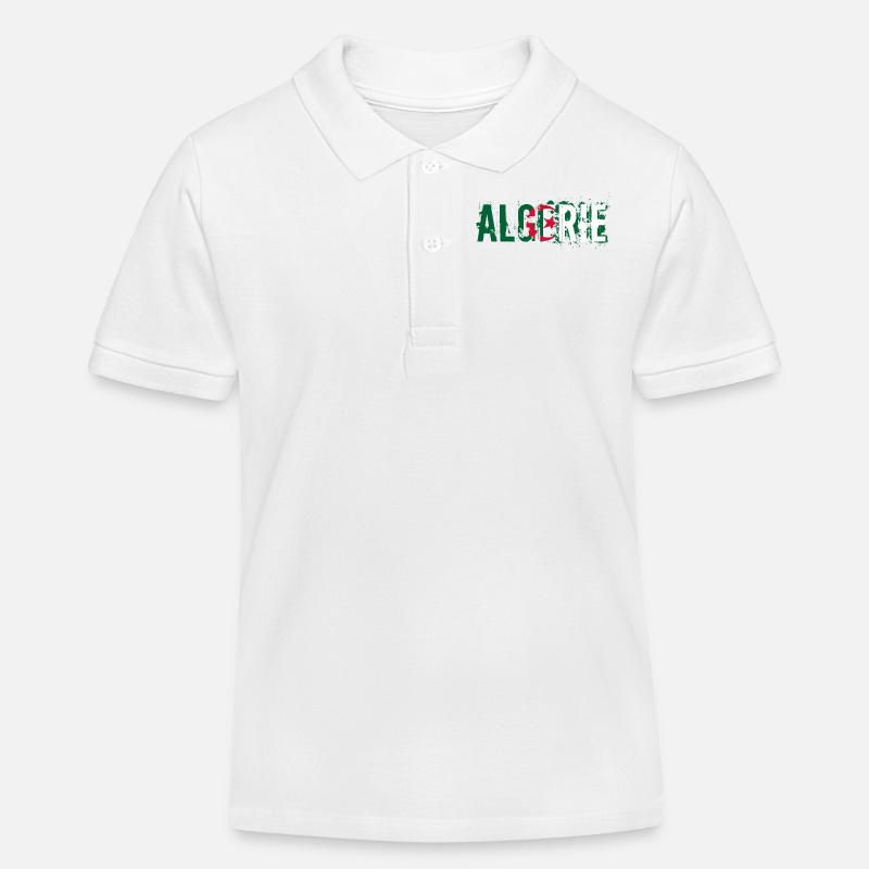 logo_flag_grunge_algerie_2 - Polo enfant bio Stanley/Stella - blanc