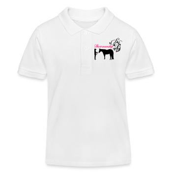 La mise en scène au Halter lettrage tribal - Polo enfant bio Stanley/Stella - blanc - Devant