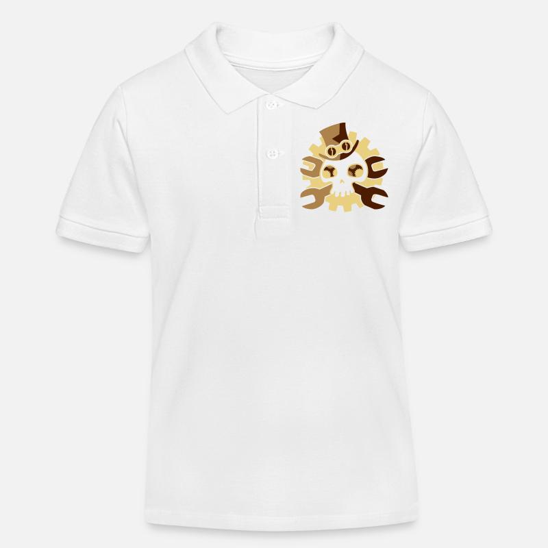 steampunk_skull_3c - Polo enfant bio Stanley/Stella - blanc
