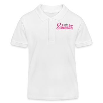 große Schwester - Kinder Organic Poloshirt Mini Sprinter von Stanley/Stella - Weiß - Vorne
