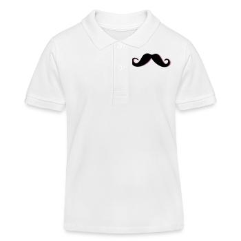 Funky Mustache - Polo enfant bio Stanley/Stella - blanc - Devant
