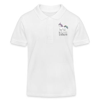 Einhorn Schwangerschaft - Kinder Organic Poloshirt Mini Sprinter von Stanley/Stella - Weiß - Vorne