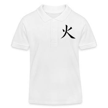 Kanji feu Feu - Polo enfant bio Stanley/Stella - blanc - Devant