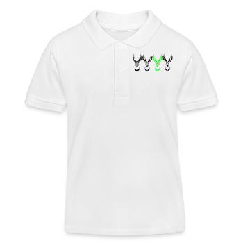Be different! Deer head Nerd Geek 3c - Kids Organic Polo Shirt by Stanley/Stella - white - Front
