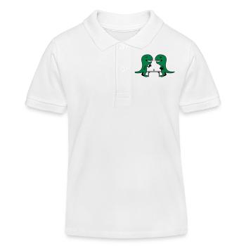 Funny Table Tennis Dinos - Kinder Organic Poloshirt Mini Sprinter von Stanley/Stella - Weiß - Vorne