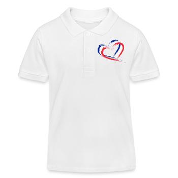 Drapeau coeur couleurs drapeau bannière france - Polo enfant bio Stanley/Stella - blanc - Devant