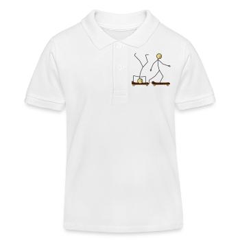 Skateboard Fun - Kids Organic Polo Shirt by Stanley/Stella - white - Front