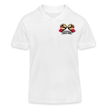 Freefight Fists - Kinder Organic Poloshirt Mini Sprinter von Stanley/Stella - Weiß - Vorne