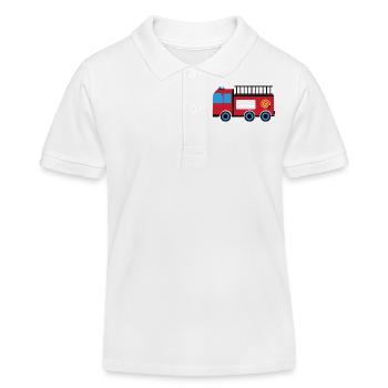 Feuerwehr Truck - Kinder Organic Poloshirt Mini Sprinter von Stanley/Stella - Weiß - Vorne