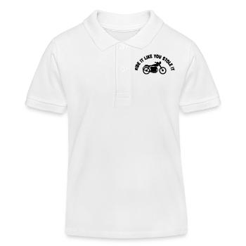 Motorrad - Kinder Organic Poloshirt Mini Sprinter von Stanley/Stella - Weiß - Vorne