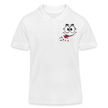 Gesicht Zunge 1 - Kinder Organic Poloshirt Mini Sprinter von Stanley/Stella - Weiß - Vorne