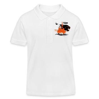 North Sea Tiger Oil Rig Platform Aberdeen - Kids Organic Polo Shirt by Stanley/Stella - white - Front