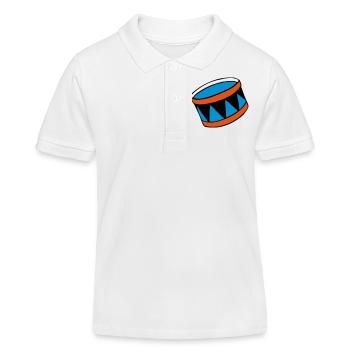 drums - Trommel - Kinder Organic Poloshirt Mini Sprinter von Stanley/Stella - Weiß - Vorne