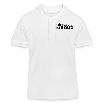 I Love Canada Leaf - Kinder Organic Poloshirt Mini Sprinter von Stanley/Stella - Weiß - Vorne