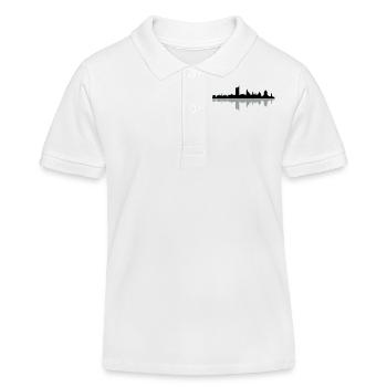 Skyline Leipzig Schatten - Kinder Organic Poloshirt Mini Sprinter von Stanley/Stella - Weiß - Vorne