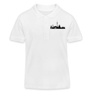 Berlin Skyline - Kinder Organic Poloshirt Mini Sprinter von Stanley/Stella - Weiß - Vorne