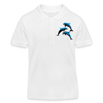 Delfin, Delfine - Dolphin - Kinder Organic Poloshirt Mini Sprinter von Stanley/Stella - Weiß - Vorne