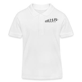 motorcycle evolution wheelie white print - Kids Organic Polo Shirt by Stanley/Stella - white - Front