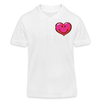 Smiley Heart - Polo enfant bio Stanley/Stella - blanc - Devant
