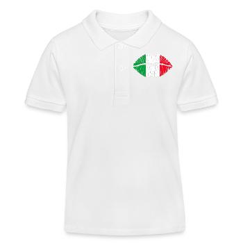 Kuss Italien - Kinder Organic Poloshirt Mini Sprinter von Stanley/Stella - Weiß - Vorne