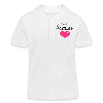 Lillte Sister - Heart - Polo enfant bio Stanley/Stella - blanc - Devant