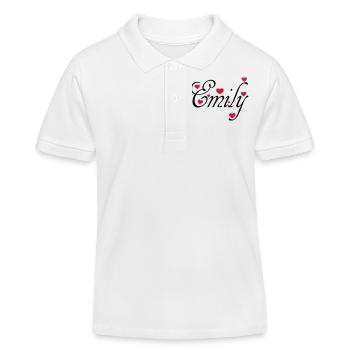 ♥ټI Love Emily-Vector Cute Confession Designټ♥ - Kids Organic Polo Shirt by Stanley/Stella - white - Front