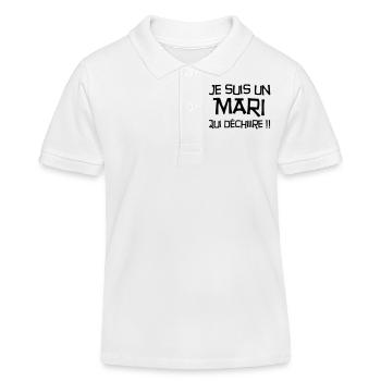 Marriage Wedding Husband Mari Love Mariage Ehemann - Kids Organic Polo Shirt by Stanley/Stella - white - Front
