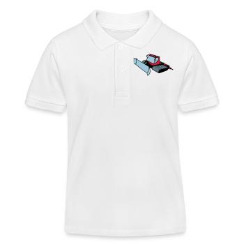 Pistenraupe - Kinder Organic Poloshirt Mini Sprinter von Stanley/Stella - Weiß - Vorne