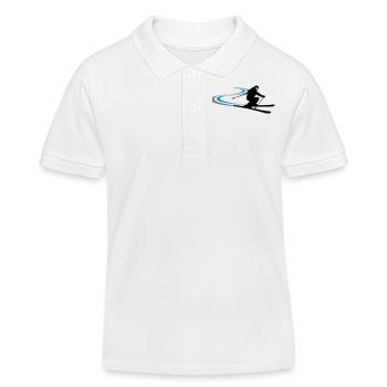 Winter - Skifahrer - Kinder Organic Poloshirt Mini Sprinter von Stanley/Stella - Weiß - Vorne