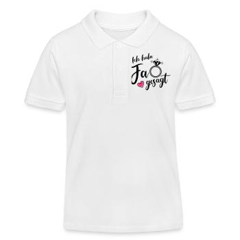 ich habe ja gesagt ring - Kinder Organic Poloshirt Mini Sprinter von Stanley/Stella - Weiß - Vorne