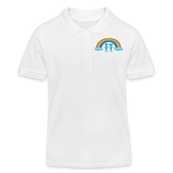Children with Rainbow kindergarten siblings - Kids Organic Polo Shirt by Stanley/Stella - white - Front