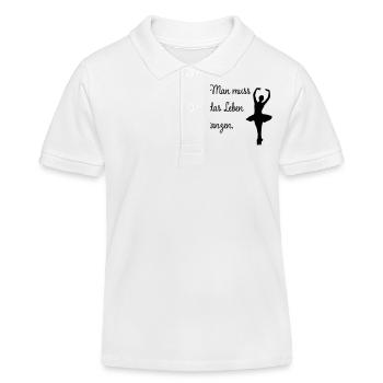 Man muss das Leben tanzen - Kinder Organic Poloshirt Mini Sprinter von Stanley/Stella - Weiß - Vorne