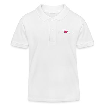 Line heart little heart dash ornament pink - Kids Organic Polo Shirt by Stanley/Stella - white - Front