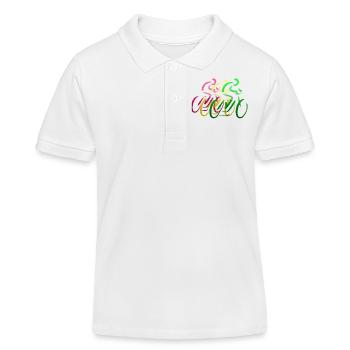 Bike Race red yellow green - Kids Organic Polo Shirt by Stanley/Stella - white - Front