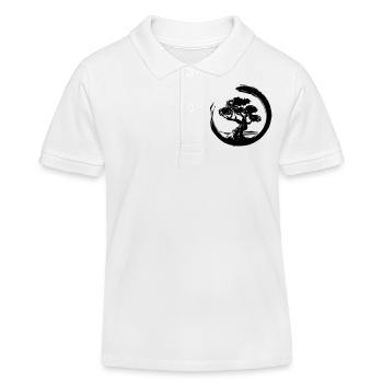 Horizont mit vintage Bonsai - Kinder Organic Poloshirt Mini Sprinter von Stanley/Stella - Weiß - Vorne